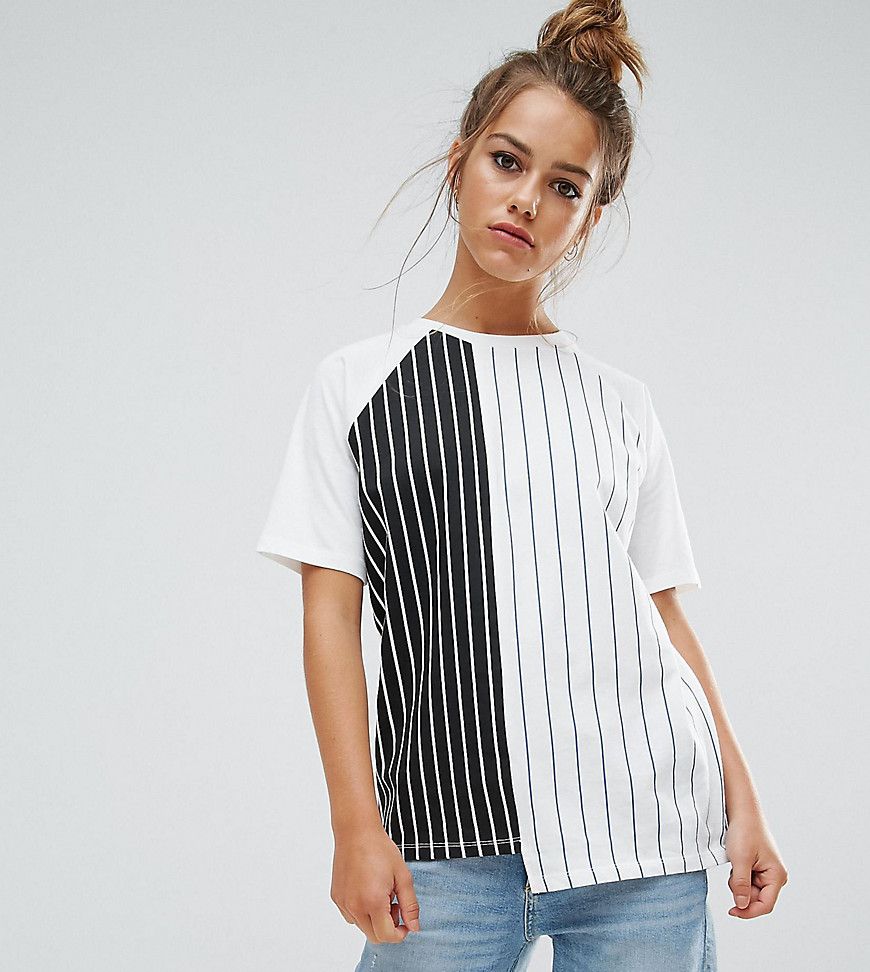 ASOS PETITE T-Shirt with Vertical Stripe Panel Details - Multi | ASOS US