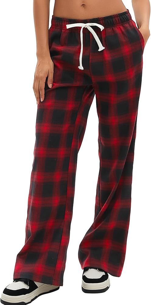 Darong Women's Lounge Pants Plaid Teen Clothing Comfy Baggy Trendy Cute Drawstring Waist with Poc... | Amazon (US)