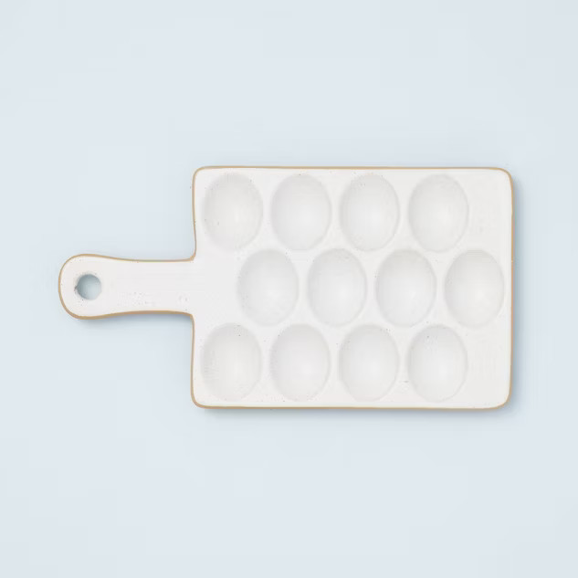 Speckled Stoneware Exposed Rim Egg Tray Matte Sour Cream - Hearth & Hand™ with Magnolia | Target