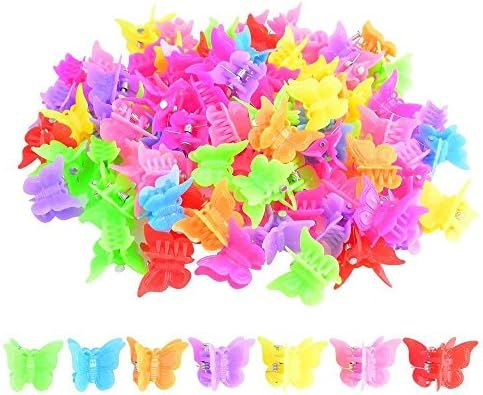 100 Packs Assorted Color Butterfly Hair Clips, Bantoye Girls Beautiful Mini Butterfly Hair Clips ... | Amazon (US)