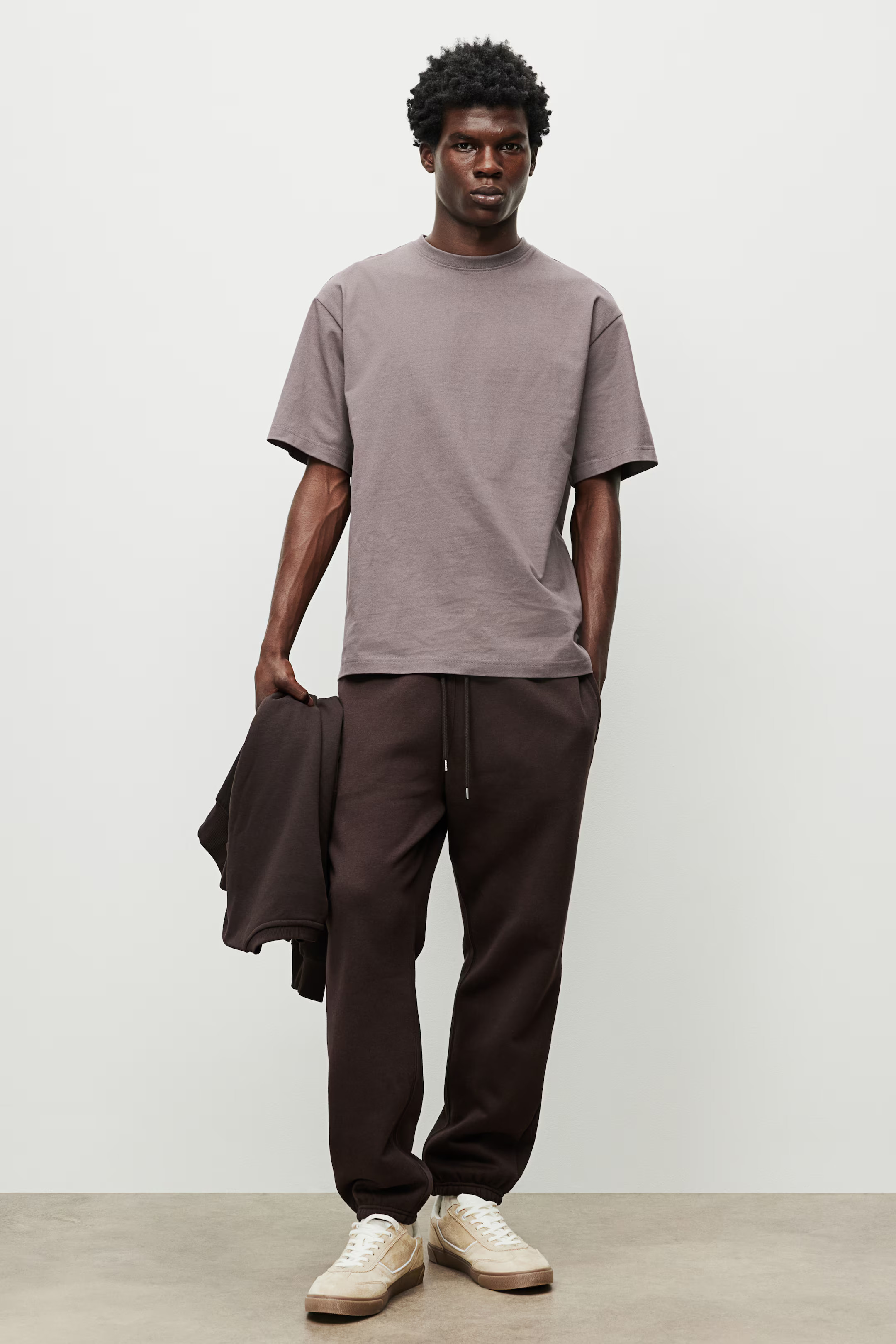 Loose Fit T-shirt - Round Neck - Short sleeve - Dark gray - Men | H&M US | H&M (US + CA)