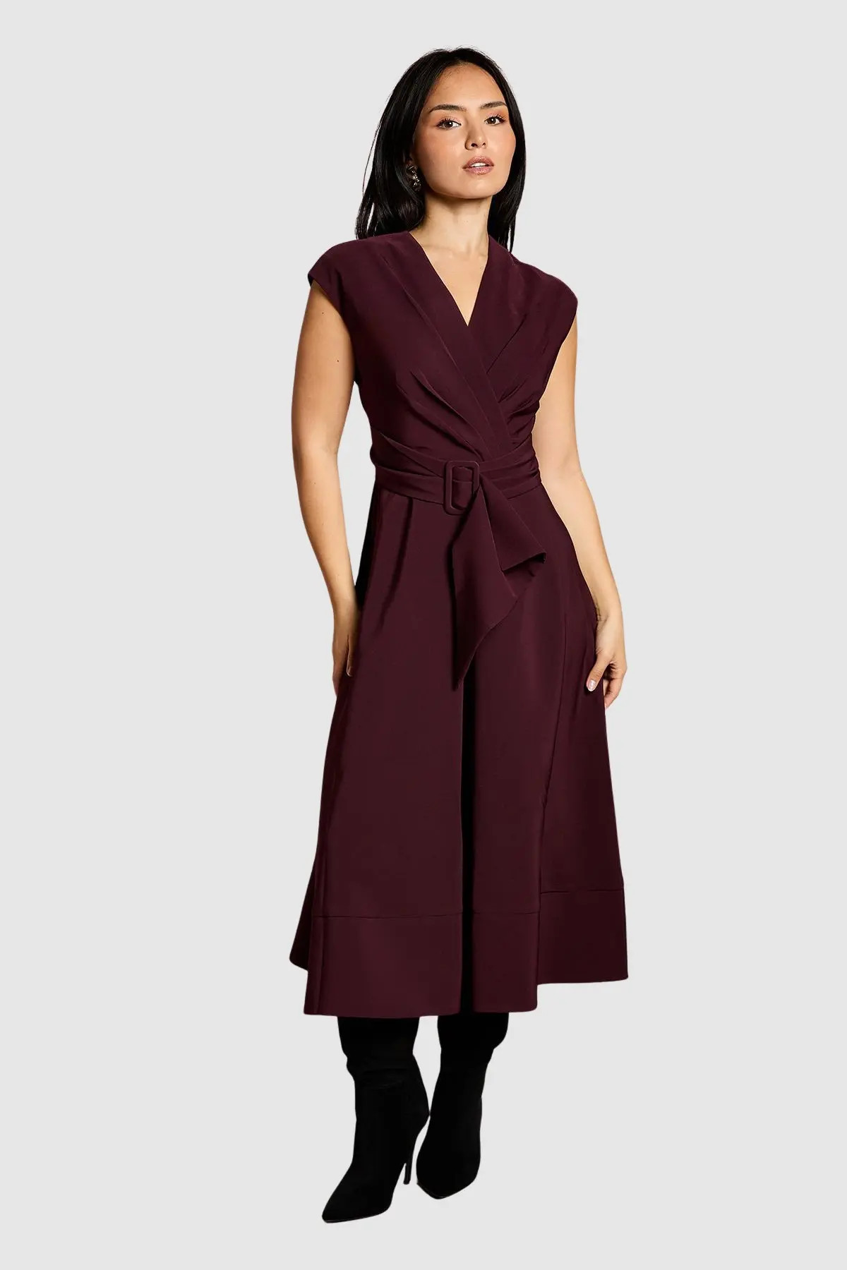 Coast Petite Belted Crepe Dress (Women) | Nordstrom | Nordstrom