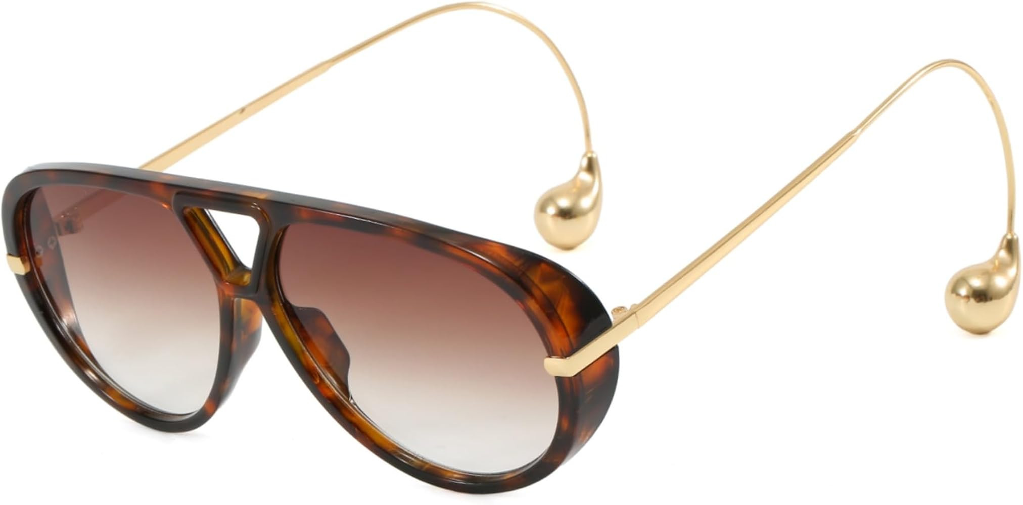 Oversized Retro Large Aviator Sunglasses for Women Tangle Free UV400 Protection Metal Trendy Fram... | Amazon (US)