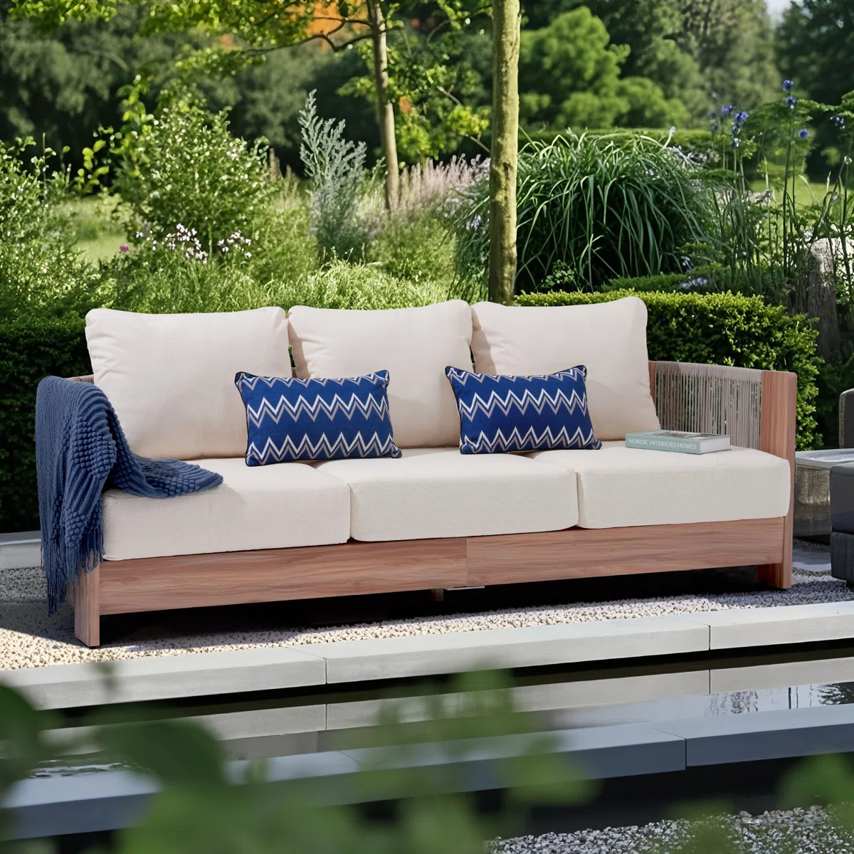 Outdoor Patio Sofa With Cushions | Wayfair North America