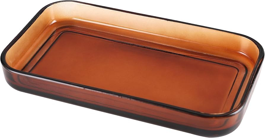 Halston Amber Glass Bathroom Accessories Collection, Foaming Soap Dispenser, Heavy Weight Qtip Co... | Amazon (US)