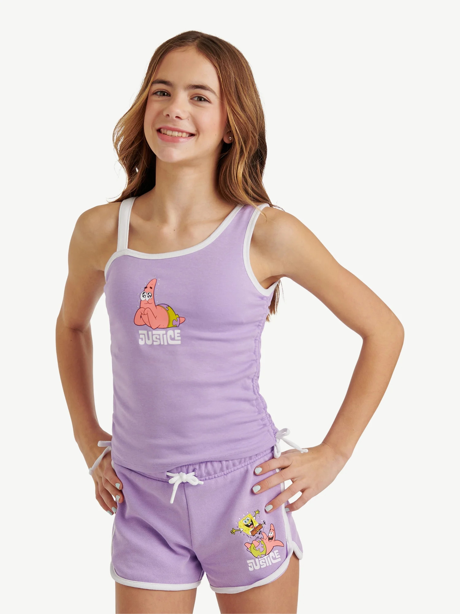 SpongeBob X Justice Girls One Shoulder Tank, Sizes XS - XLP | Walmart (US)