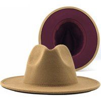 Patchwork Wool Felt Jazz Fedora Hat-Women Unisex Wide Brim Panama Party Trilby Cowboy Cap -Men Gentl | Etsy (US)
