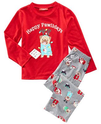 Matching Kids Happy Pawlidays Pajama Set, Created for Macy's | Macys (US)