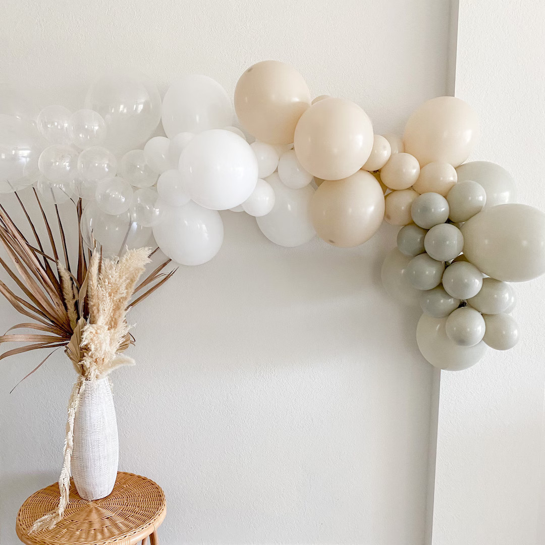 Neutral Boho Balloon Garland Kit White Sand Clear Stone White Balloons Bridal Shower Wedding Baby... | Etsy (US)