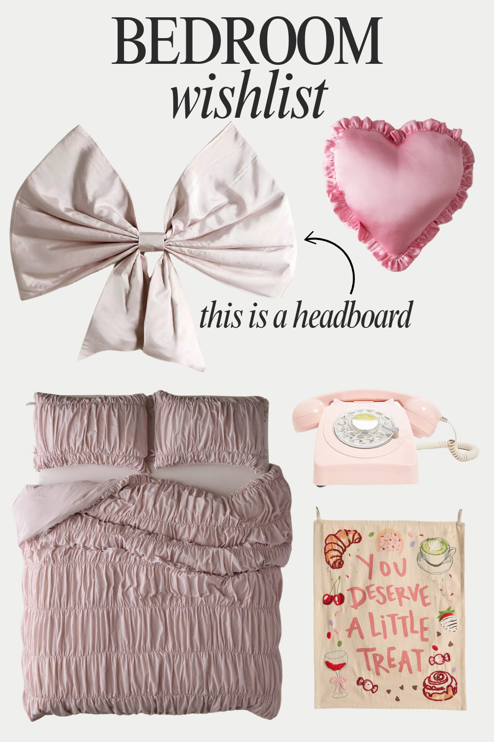 Okay, I am OBSESSED with this cutesy, girly decor. If you're a pink girl, this is definitely for you. I love the ruffle duvet cover and the cute banner--because we ALL deserve a little treat. 

 

#LTKSpringSale #LTKU #LTKHome