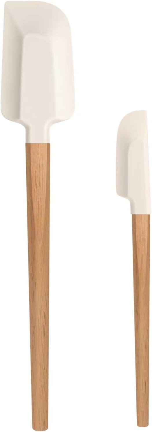 LorisArm Wooden Handle Spatula Set, 12" & 9" Rubber Spatula Silicone Spatulas for Baking Cooking ... | Amazon (US)