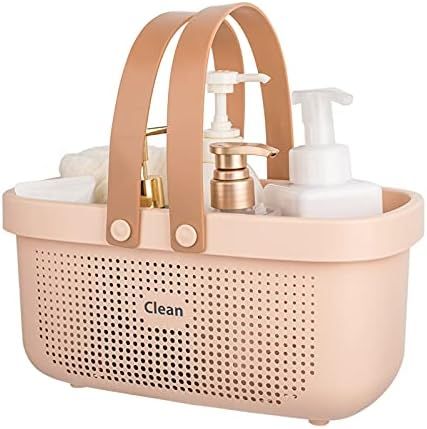 Plastic Storage Basket with Handle Portable Shower Caddy Tote Organizer Basket Bin for Bathroom Kitc | Amazon (US)