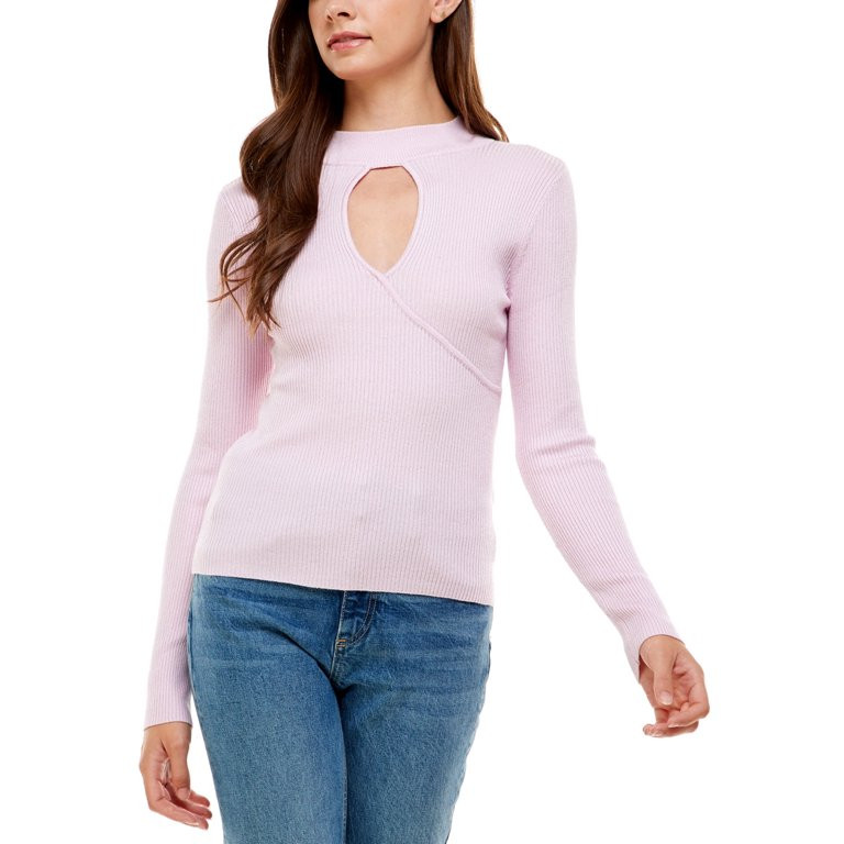 Planet Gold Juniors Cutout Mock-Neck Top, Choose Sz/Color: S/Orchid | Walmart (US)