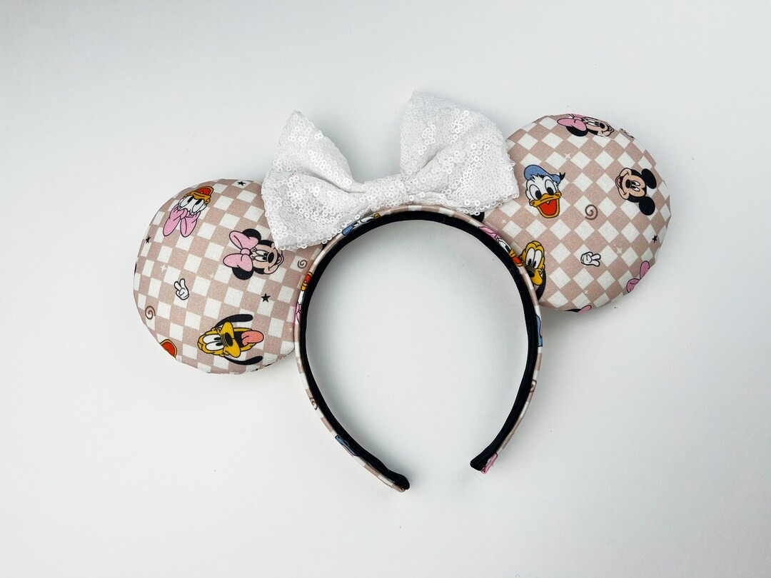 Mickey and Friends Checkered Ears, Mickey Ears, Minnie Ears, Disney Ears - Etsy | Etsy (US)