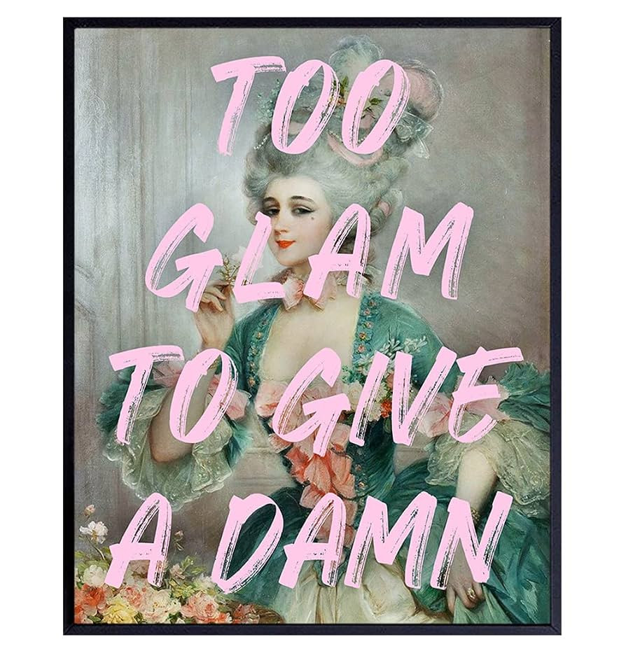 Glam Bathroom Wall Art & Decor - Funny Bathroom Decor - Pink Bathroom Decor for Women Woman Teen ... | Amazon (US)