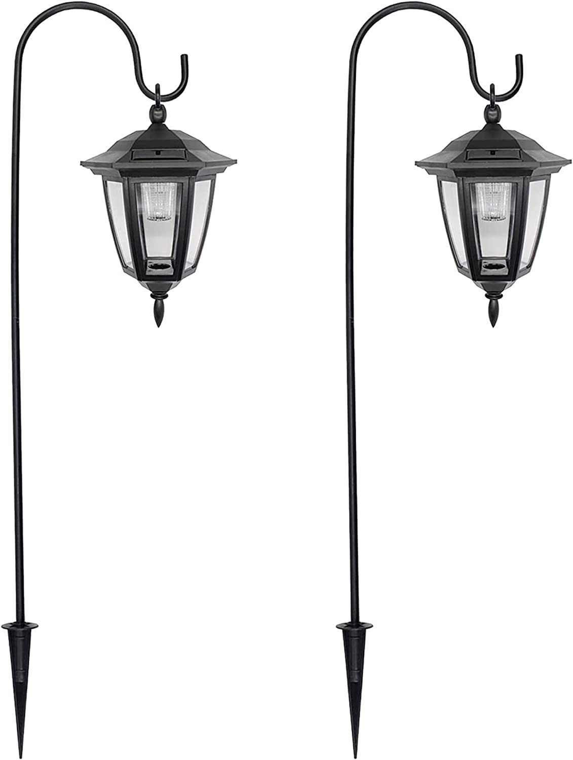 MAGGIFT 34 Inch Hanging Solar Lights, Decorative Garden Lanterns with 2 Shepherd Hooks, Solar Pow... | Amazon (US)