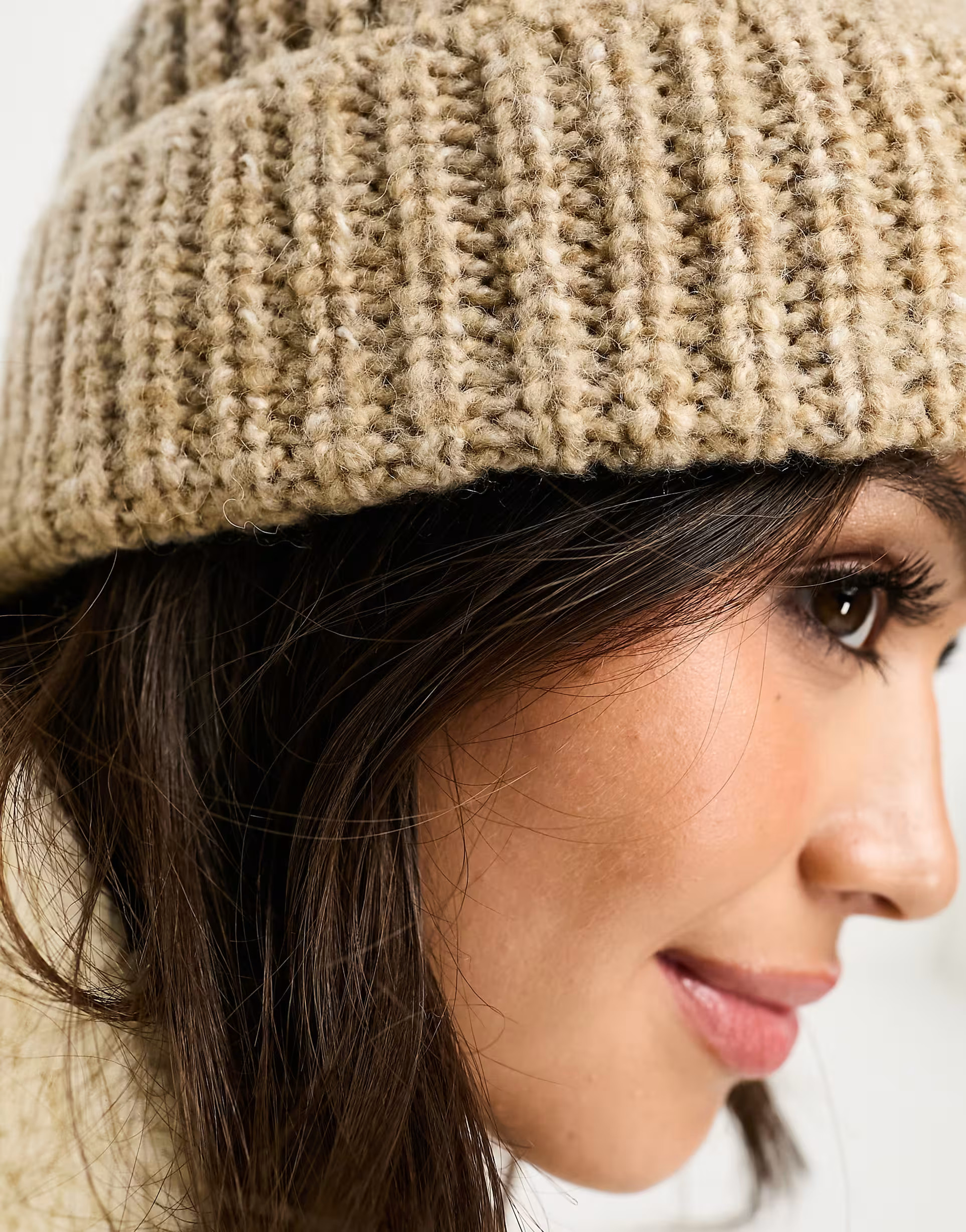 ASOS DESIGN - Grofgebreide beanie in lichtbeige | ASOS (Global)
