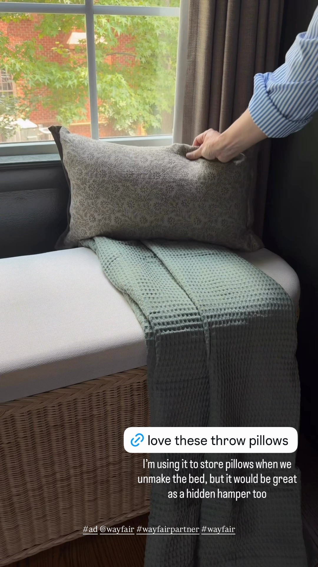 One thing about me: If there’s a way to hide storage, I’m gonna do it. I found this woven storage bench from @wayfair to stow away pillows in my bedroom, but I discovered it has a detachable washable liner that could become the perfect hidden hamper! Jury’s still out but basically, I want one for every bedroom now. #ad #wayfairpartner #wayfair

#LTKHome
