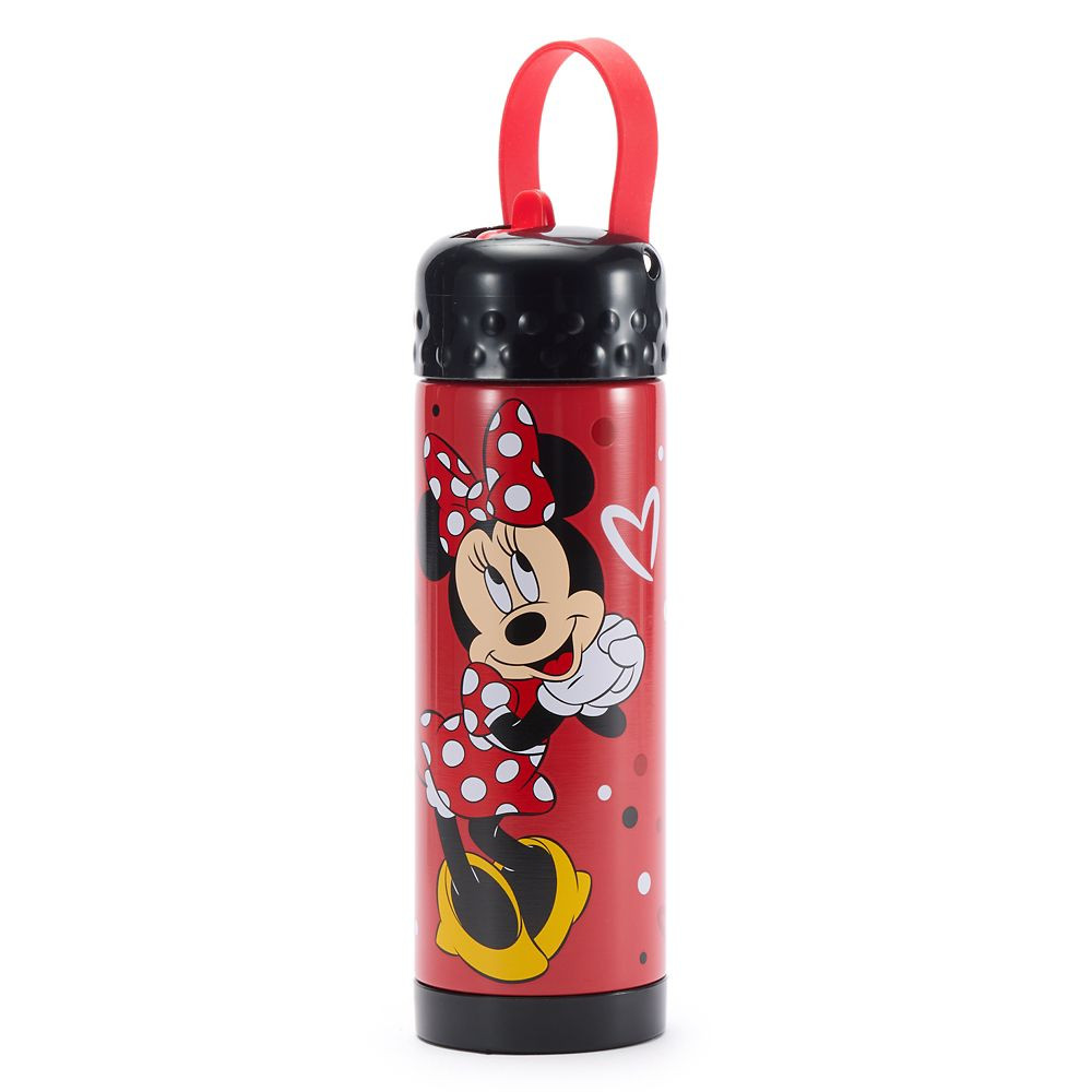 Minnie Mouse 16 oz. Stainless Steel Water Bottle with Built-In Straw | Disney Store