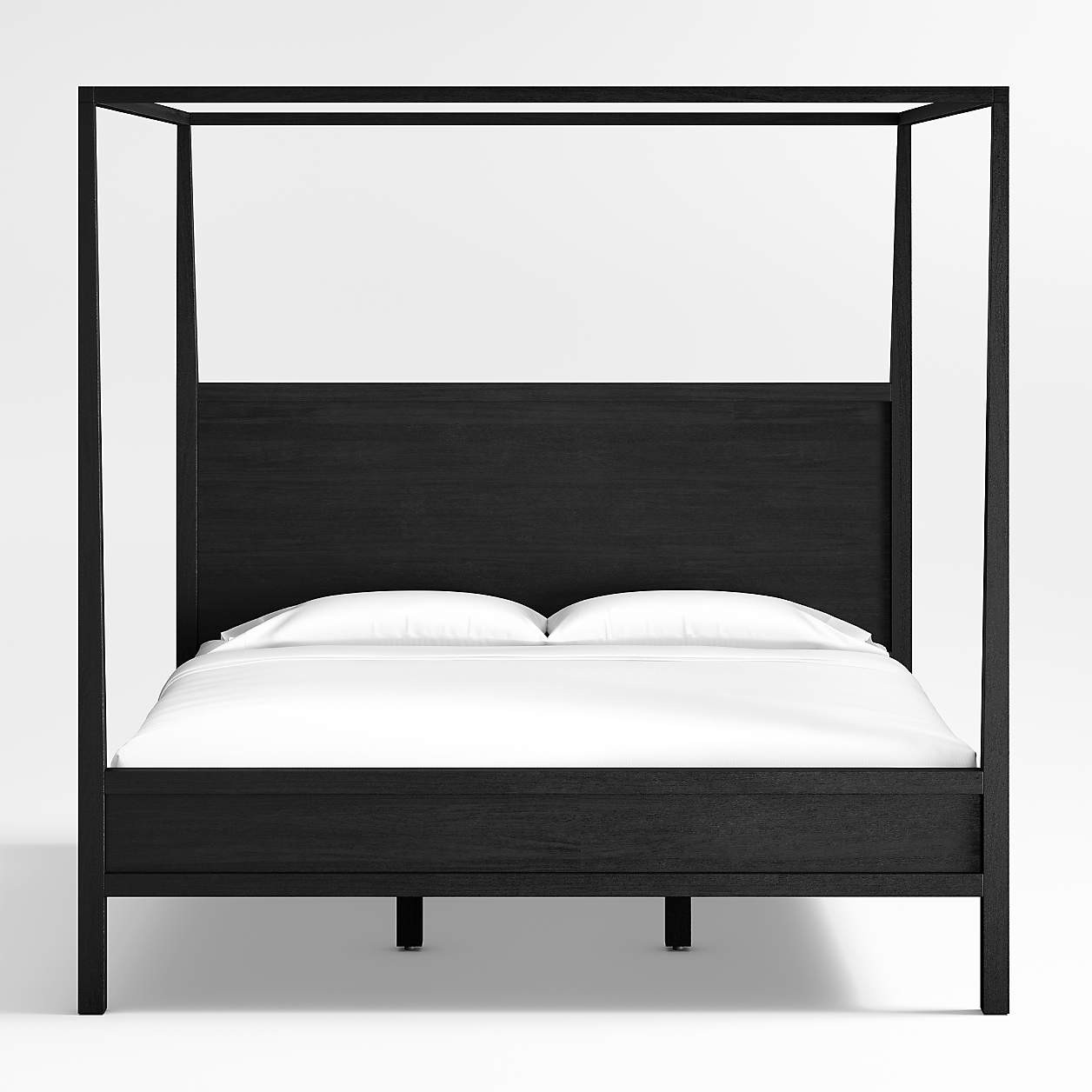 Keane Black Solid Wood King Canopy Bed + Reviews | Crate & Barrel | Crate & Barrel