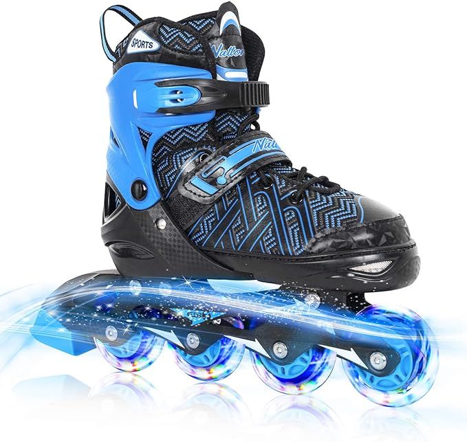 Nattork Adjustable Inline Skates for Kids Boys & Girls, Blue Black Red with Light up Wheels, Yout... | Amazon (US)