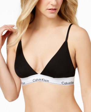 Calvin Klein Modern Cotton Logo-Band Triangle Bralette QF1061 | Macys (US)