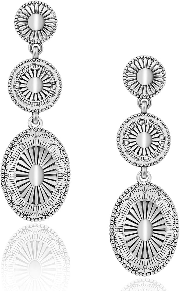 Boho Western Earrings for Women Vintage Concho Statement Gold Silver Turquoise Earrings Western J... | Amazon (US)