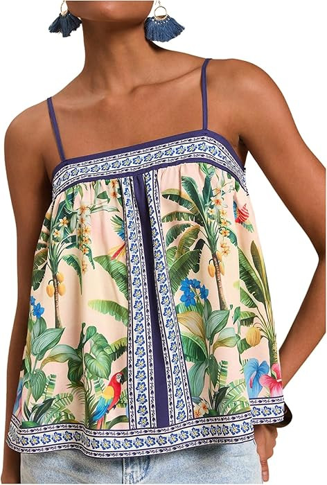 RoseSeek Women's Floral Tropical Boho Tank Tops Spaghetti Strap Summer Tops Beach Vacation Outfit... | Amazon (US)