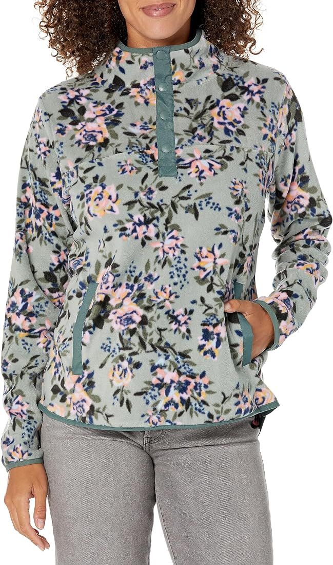 Vera Bradley Women's Snap Collar Fleece Pullover Sweatshirt with Pockets | Amazon (US)