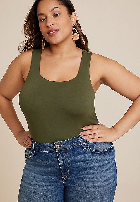 Plus Size Simply Smooth Double Layer Square Neck Tank Top | Maurices