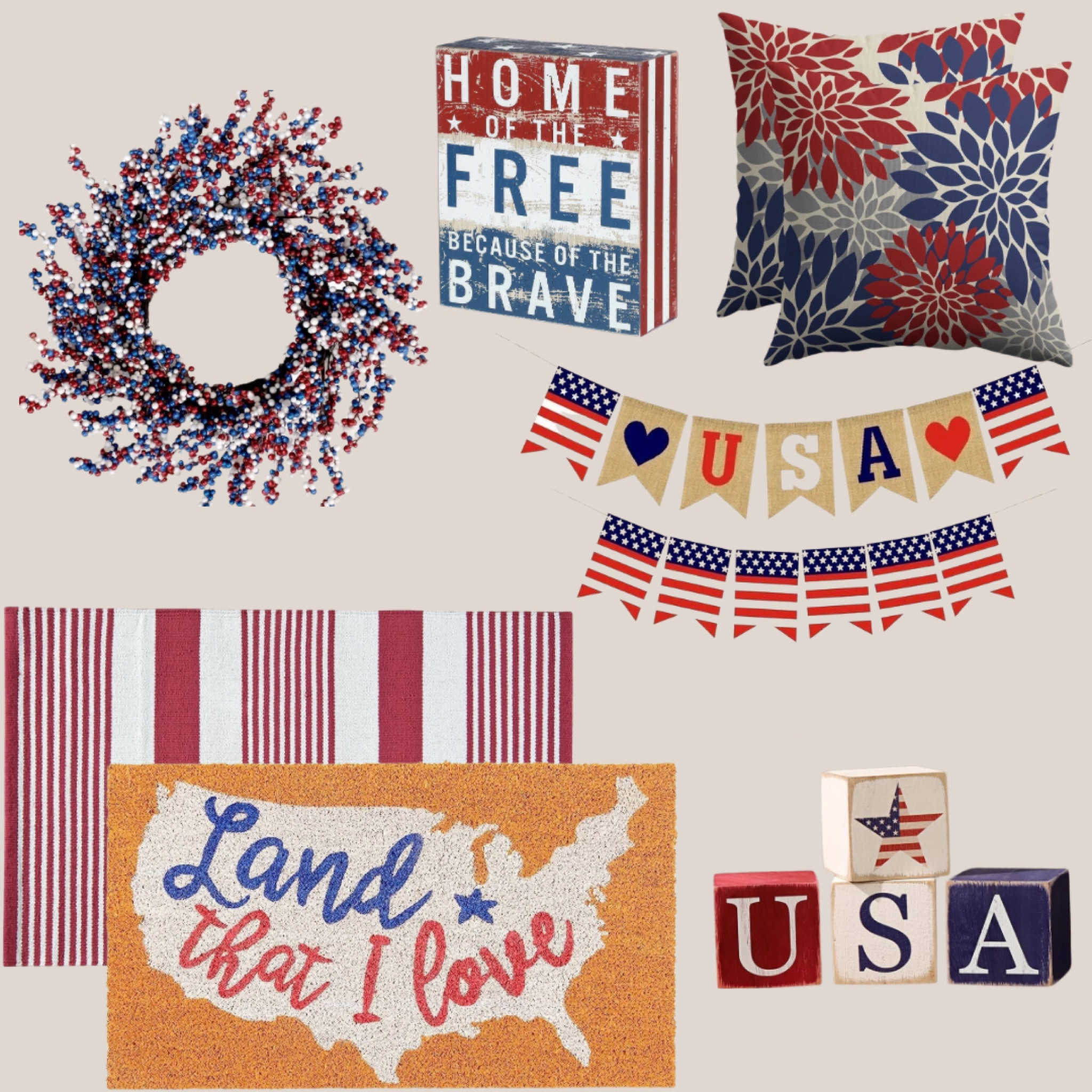 4th of July Home decor!
Front door mats, decorative accessories, throw pillows, front door wreath
#4thofjulydecor #holidaydecor #july4thdecor #redwhiteandblue

#LTKSeasonal #LTKFindsUnder50 #LTKHome