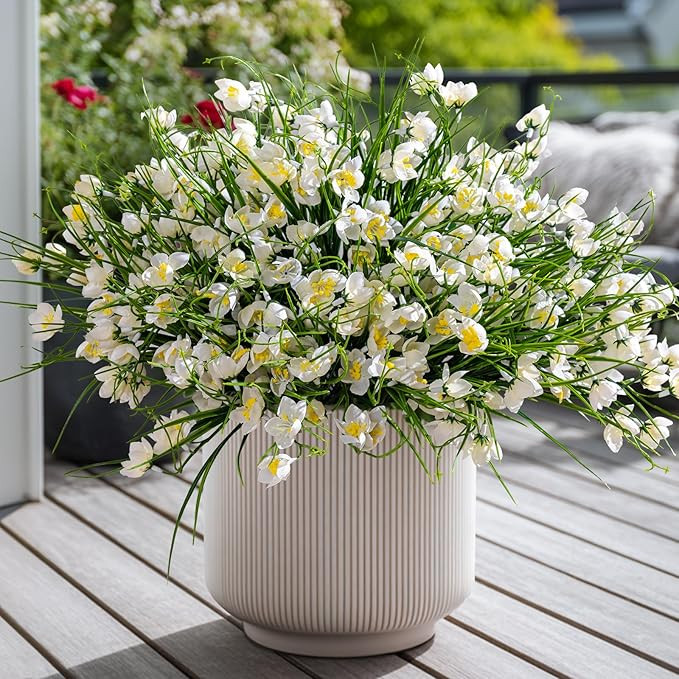 Artificial Flowers for Outdoor Indoor 10 Bundles Fake Daffodil Flowers Plant UV Resistant Realist... | Amazon (US)