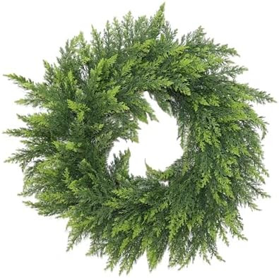 22 Inch Green Faux Norfolk Cedar Christmas Wreaths for Front Door,Real Touch Artificial Winter Wr... | Amazon (US)