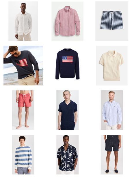 Men’s Fourth of July, outfits, men’s summer outfits, men’s swim trunks 