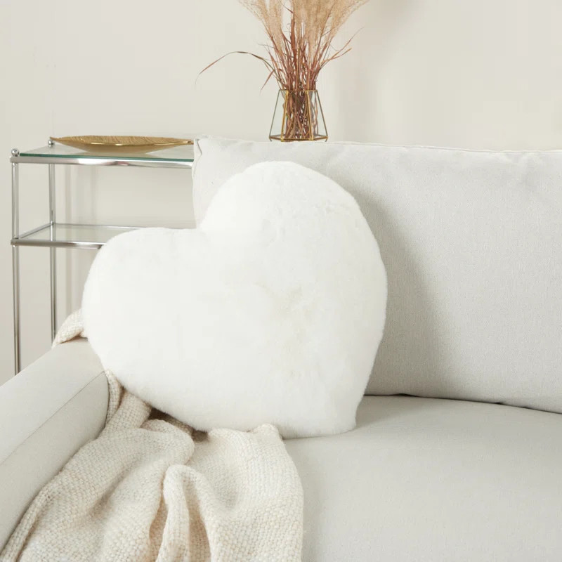 Faux Fur Blush Throw Pillow | Wayfair North America