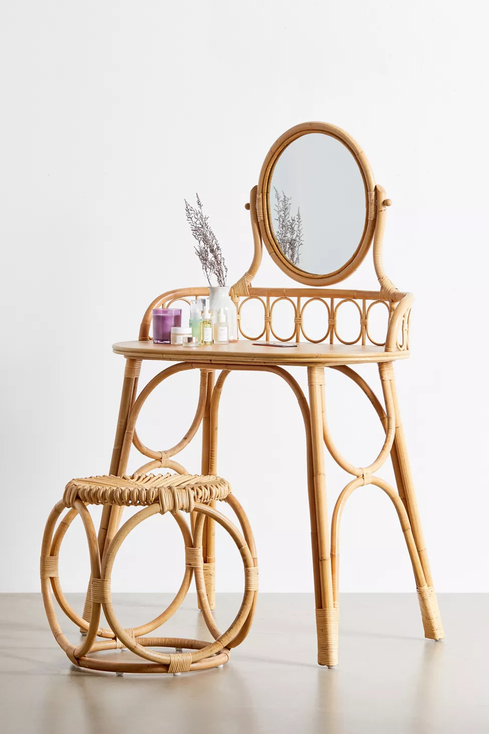 Caroline Rattan Mirror Vanity | Urban Outfitters (US and RoW)