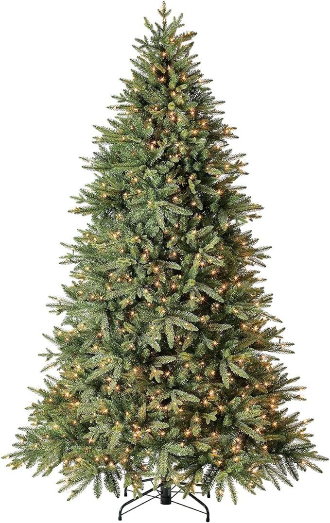 Evergreen Classics 7.5 ft Pre-Lit Colorado Spruce Artificial Christmas Tree, Warm White LED Light... | Amazon (US)