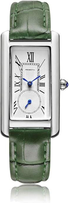Women Quartz Watch Lady Stylish Rectangle Dress Watch with Leather Strap and Sapphire Crown | Amazon (US)
