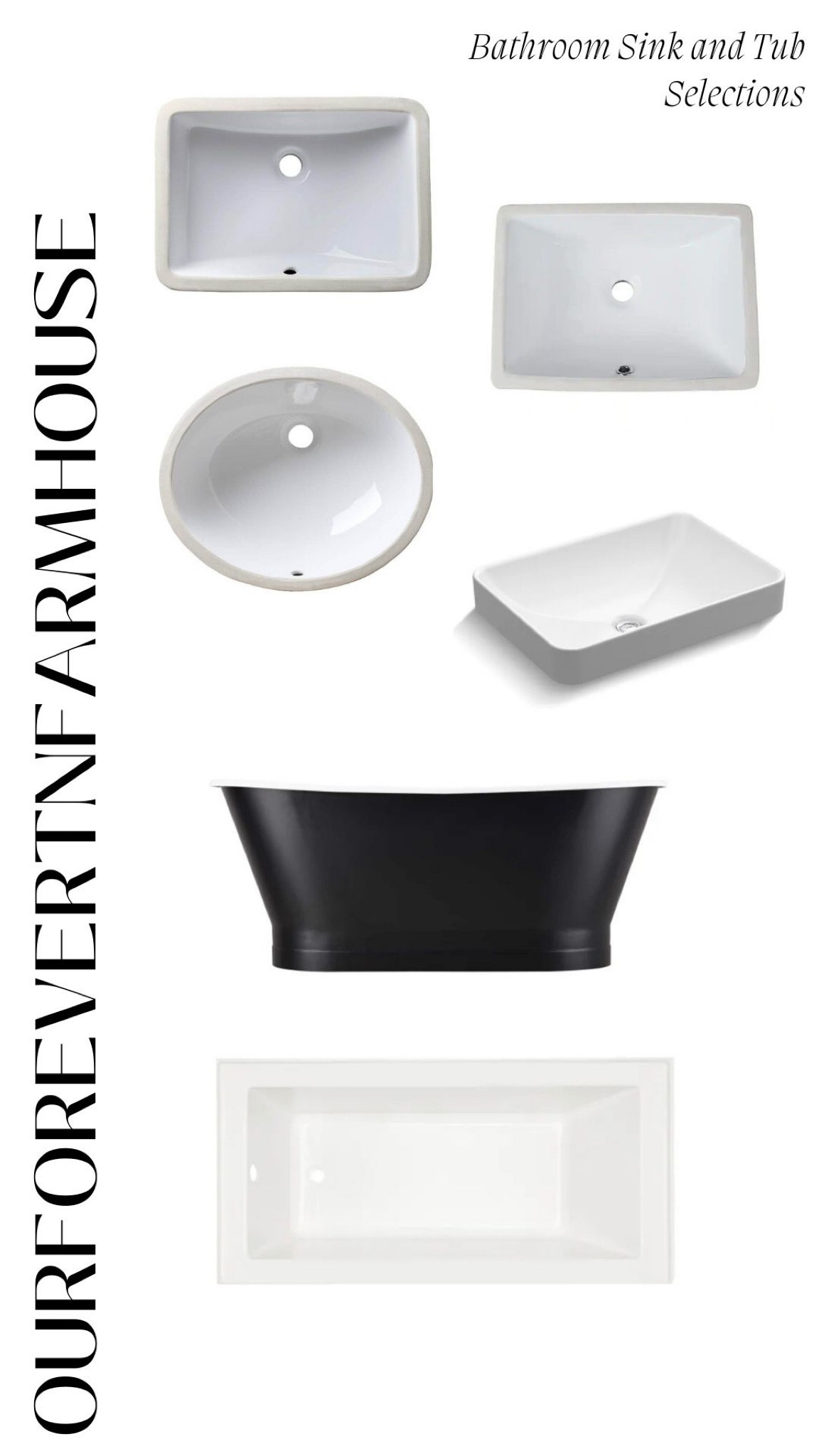 Our bathroom sink and tub selections! The black cast iron tub is my favorite.

#LTKhome