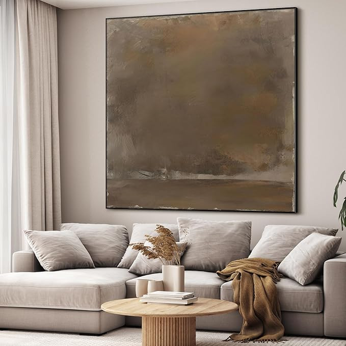 46"x46" XL Framed Wall Art - Decor Nature Earthy Brown Tones (Frame Assembly Required) | Amazon (US)