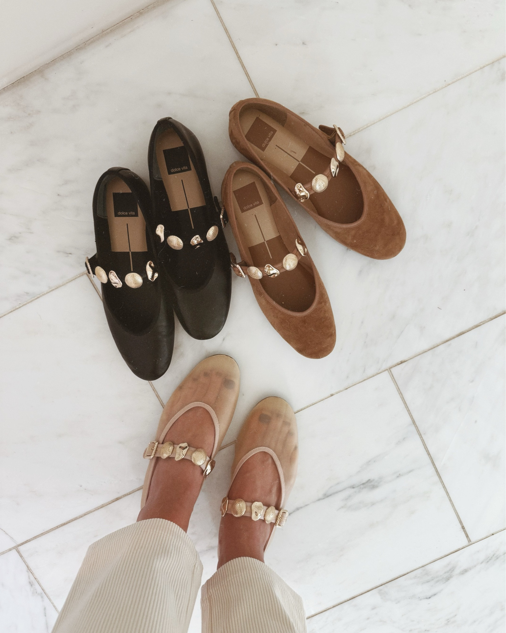 My favorite statement flats, and comfy! Fit tts 