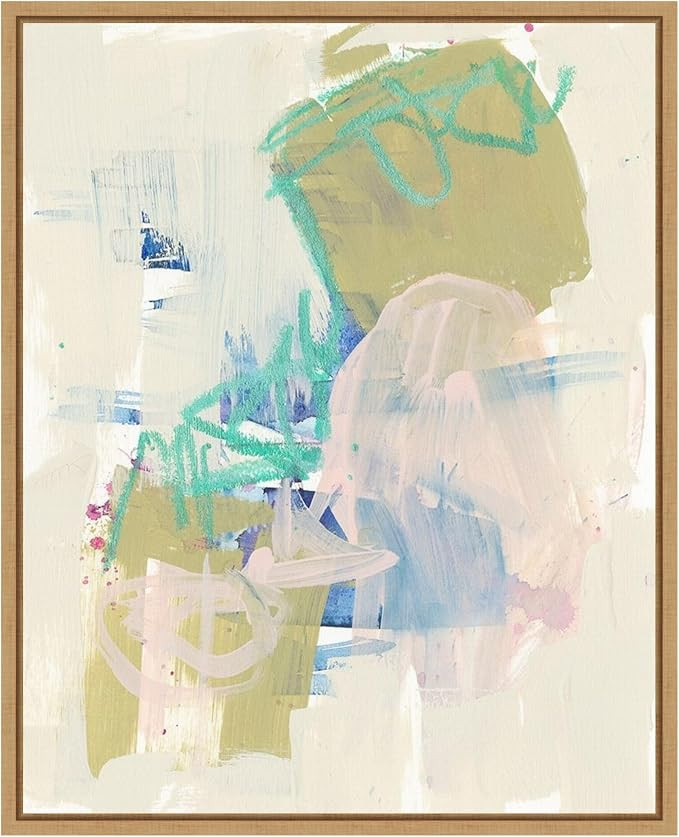 Amanti Art Framed Canvas Wall Art 28x23 Balancing Pastels I by Jennifer Goldberger, Framed Wall A... | Amazon (US)