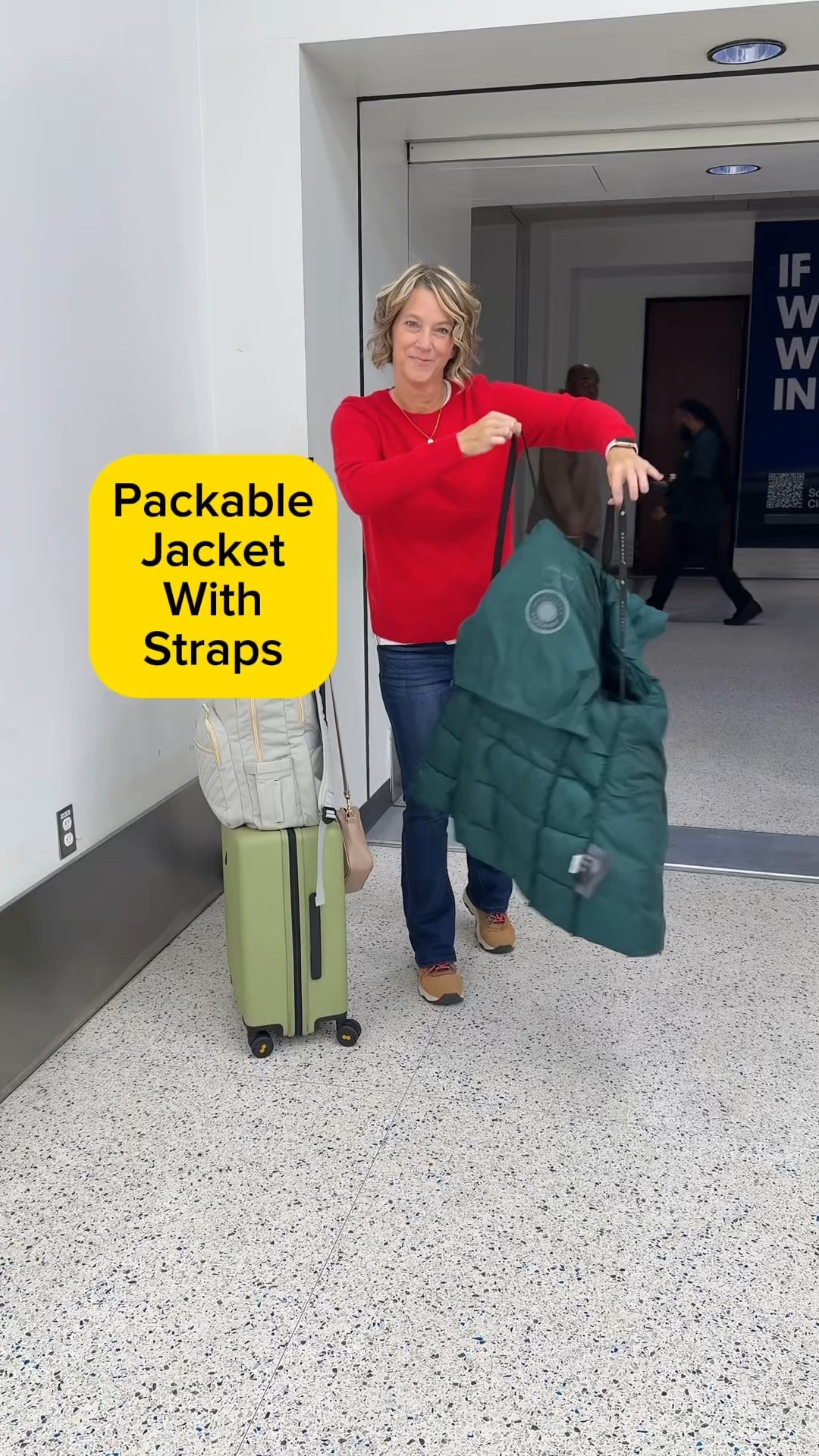 Water repellent packable jacket - I’m size 10, 5’8”, over 40 wearing size Large. Has backpack straps for your shoulders in unpredictable weather or stagnant air flow while touring, shopping or in the airport. I travel with this jacket because it’s water resistant. 

#LTKOver40 #LTKTravel