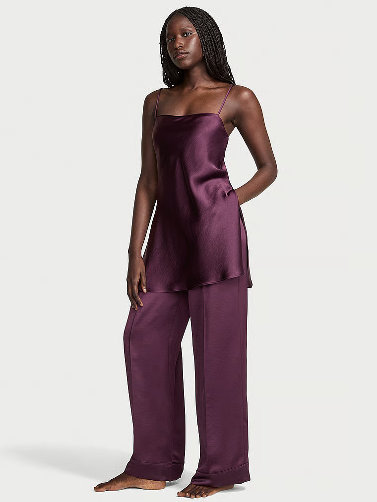 Buy Luxe Satin Tunic Cami & Pant Set, Winter Wine - Order Pajamas Sets online - Victoria's Secret... | Victoria's Secret (US / CA )