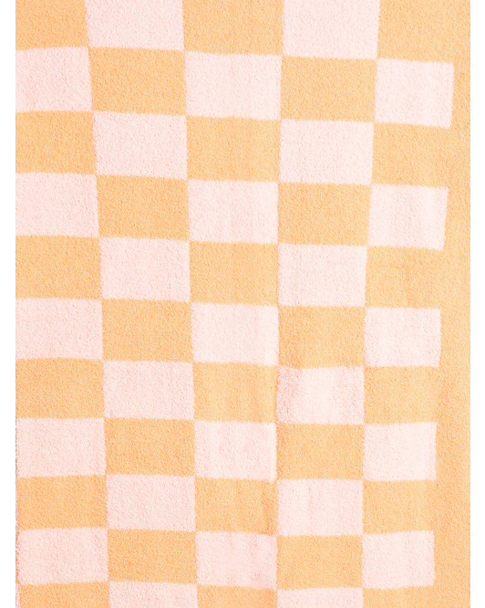 Checkerboard Feather Yarn Throw | TJ Maxx