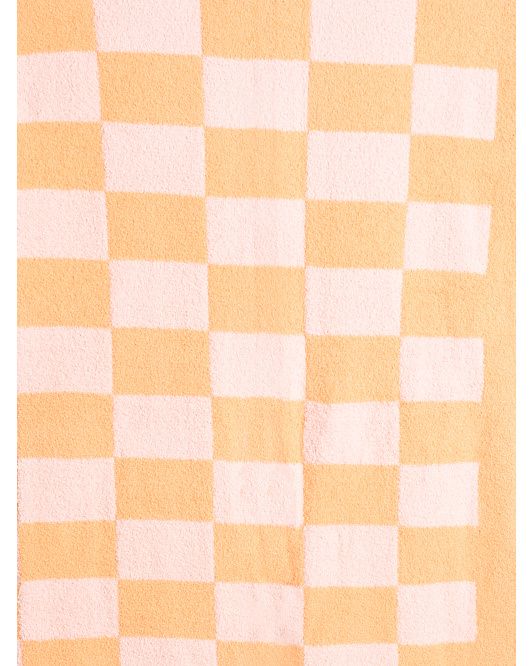 Checkerboard Feather Yarn Throw | TJ Maxx