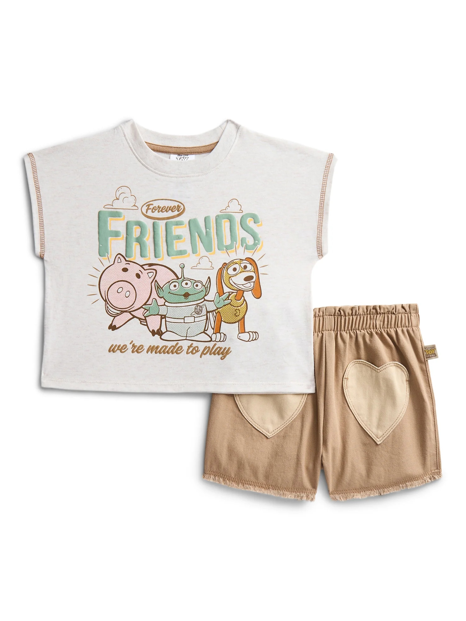Toy Story Toddler Girls Graphic Tee and Denim Shorts Set, 2-Piece, Sizes 12M-5T | Walmart (US)