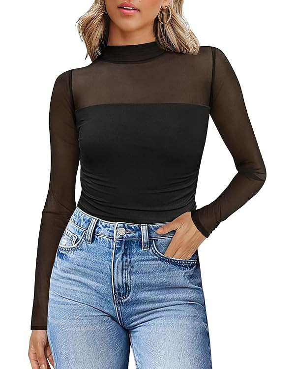 Long Sleeve Slim Fit Shirts Blouses | Amazon (US)