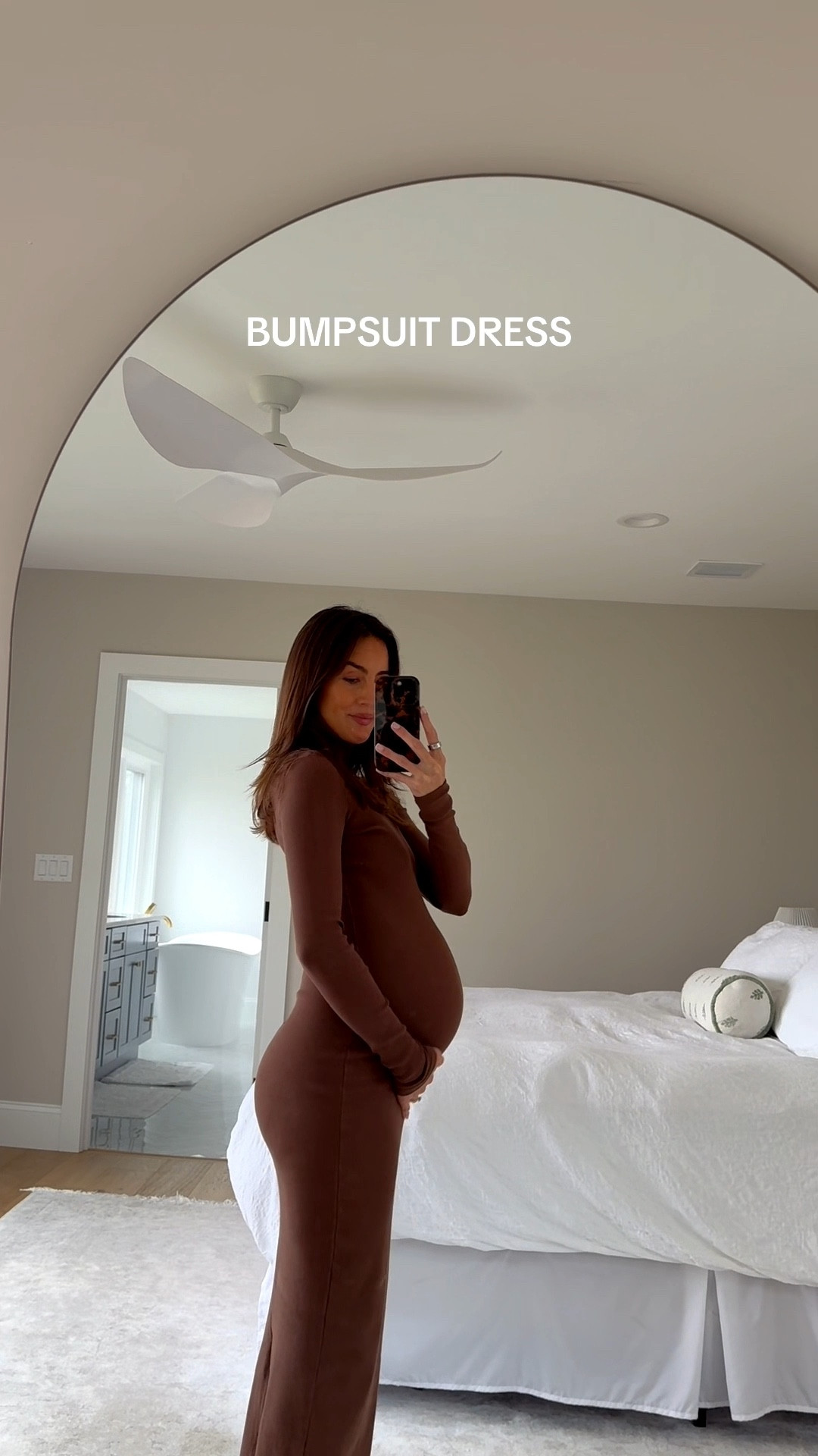 highly recommend Bumpsuit if you’re pregnant!! definitely size up one size!! 

shoes are thrifted so I linked similar 🤎