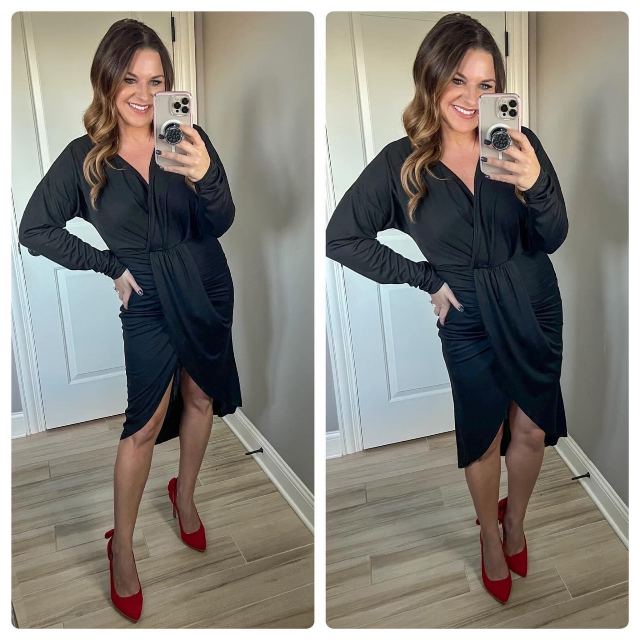 If you’re looking for a spicy dress for an upcoming event, or even NYE, this one is on a ⚡️ deal. This is super flattering and comfortable. It has a fitted “skirt” underneath, but taller gals with long legs… beware, because it is short! Fit is TTS. I’m in a medium and I’m not wearing any shape wear, but if I plan to when wearing it out 😉


#LTKstyletip #LTKHoliday #LTKSeasonal